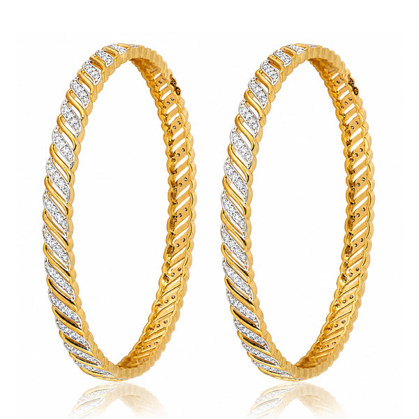 IGI Certified Lab Grown Diamond Pavé Cuff Bangle — 18K Solid Gold, 2.72 Carat