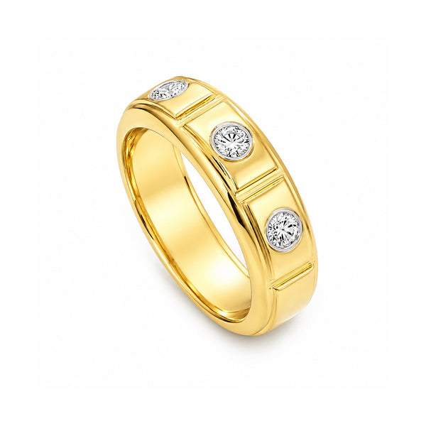 IGI Certified Lab Grown Diamond Three-Stone Ring, 0.18ct tw — 14K/18K Solid Gold