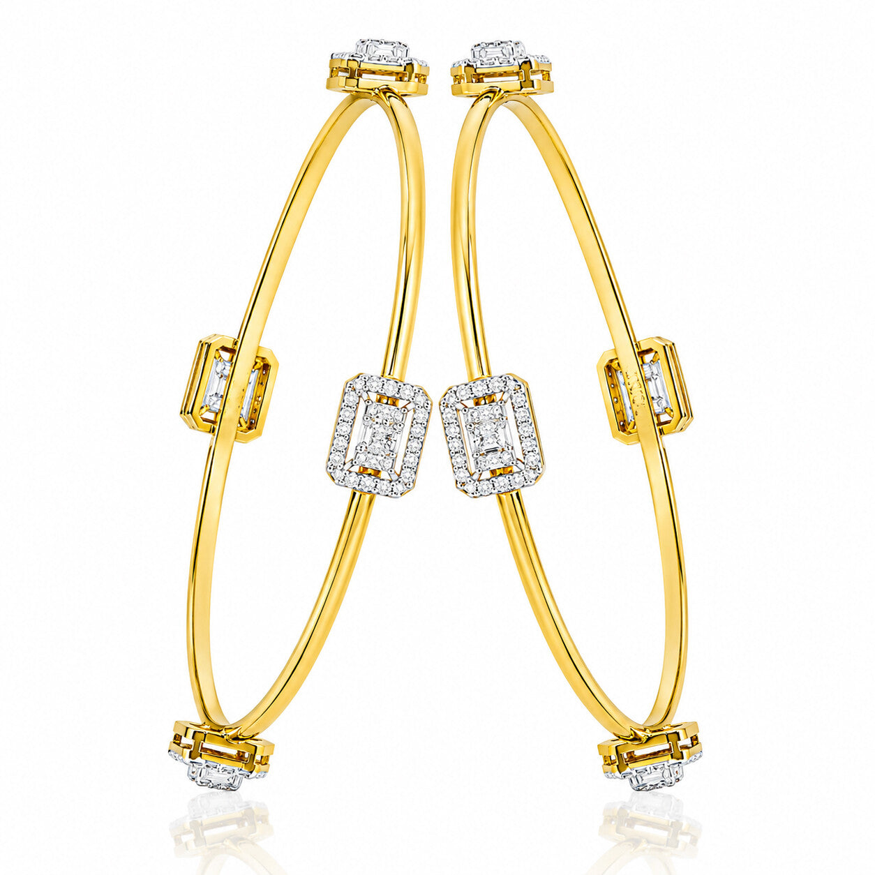 IGI Certified Lab Grown Diamond Dot Gold Bangle — 14K/18K Solid Gold, 1.87 Carat