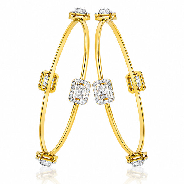 IGI Certified Lab Grown Diamond Dot Gold Bangle — 14K/18K Solid Gold, 1.87 Carat