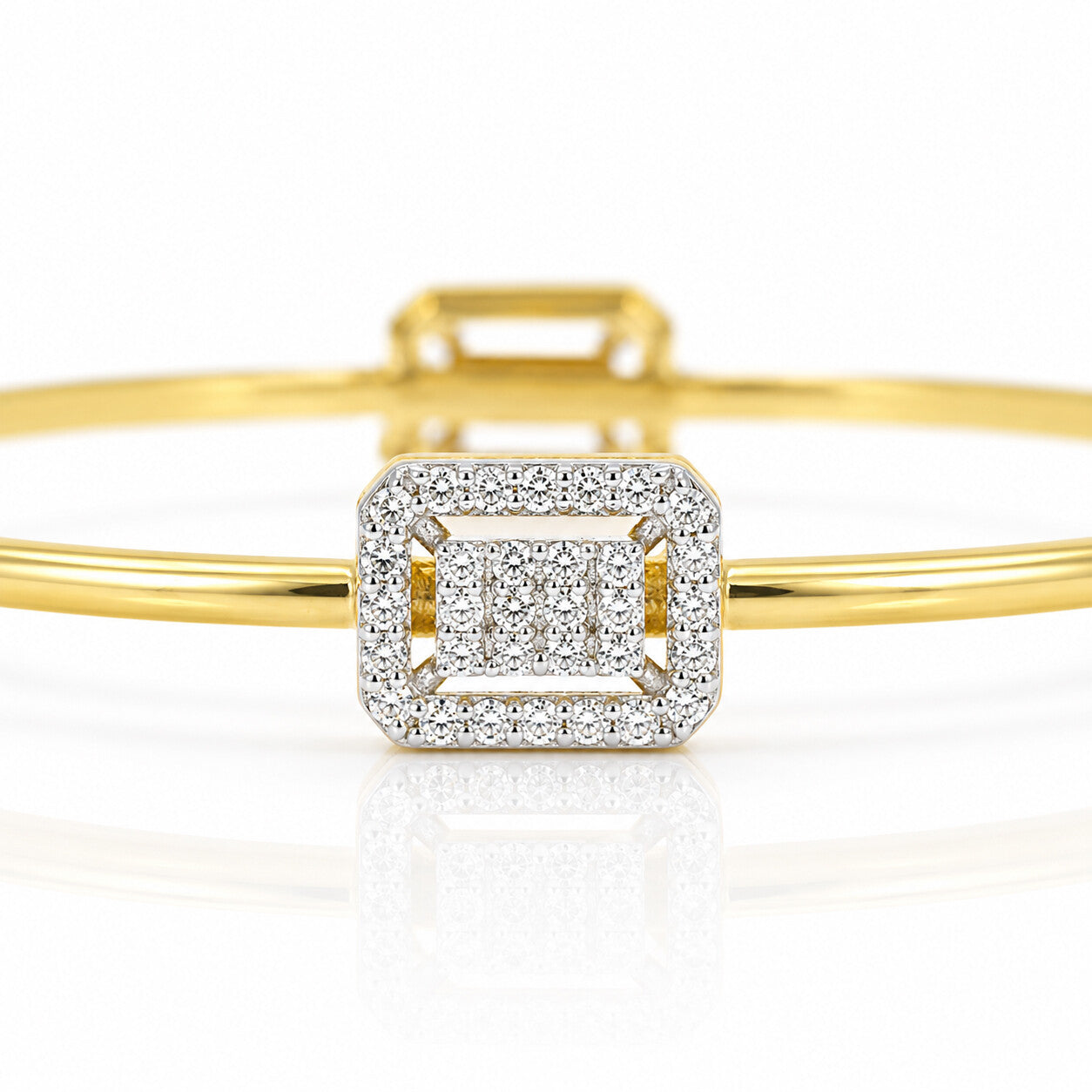 IGI Certified Lab Grown Diamond Dot Gold Bangle — 14K/18K Solid Gold, 1.87 Carat
