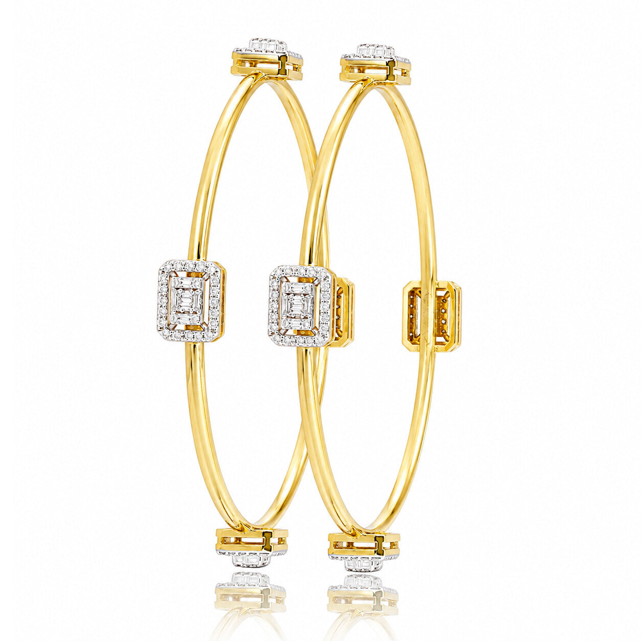 IGI Certified Lab Grown Diamond Dot Gold Bangle — 14K/18K Solid Gold, 1.87 Carat
