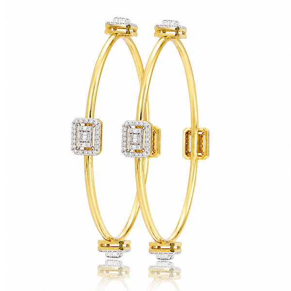 IGI Certified Lab Grown Diamond Dot Gold Bangle — 14K/18K Solid Gold, 1.87 Carat