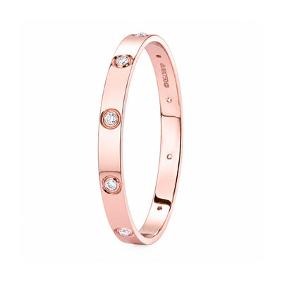 IGI Certified Lab Grown Diamond Ten-Stone Gold Bangle — 18K Solid Gold, 1.49 Carat