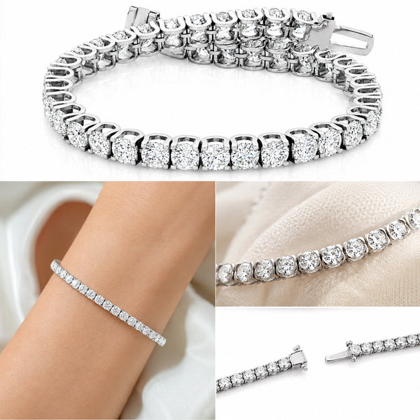 IGI Certified Lab Grown Diamond Tennis Bracelet — 18K Solid Gold, 5.4 Carat