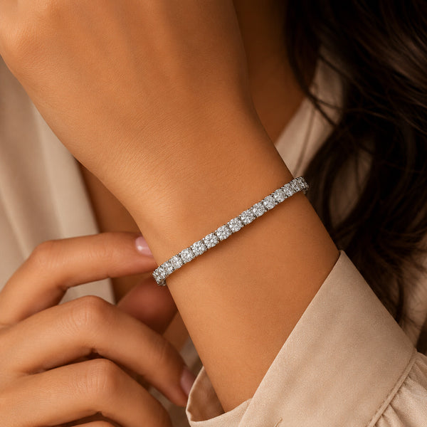IGI Certified Lab Grown Diamond Tennis Bracelet — 18K Solid Gold, 5.4 Carat