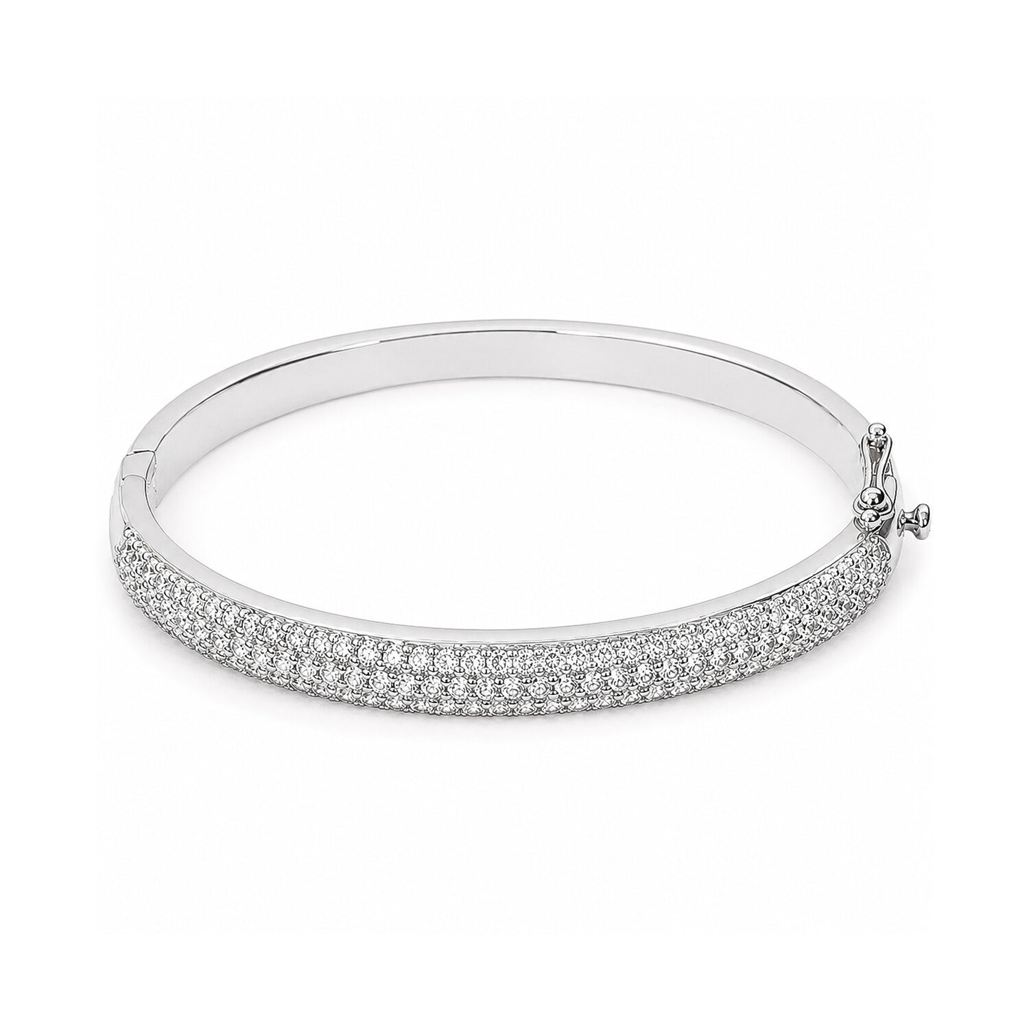 IGI Certified Lab Grown Diamond Half-Set Gold Bangle — 18K Solid Gold, 3.26 Carat