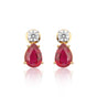 Lab Grown Ruby Pear Drop Earrings — Solid 18K Gold, IGI Certified