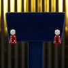 Lab Grown Ruby Pear Drop Earrings — Solid 18K Gold, IGI Certified