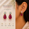Lab Grown Ruby Pear Drop Earrings — Solid 18K Gold, IGI Certified