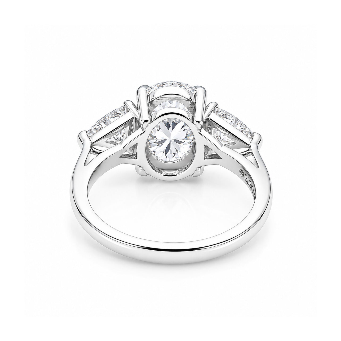 IGI Certified Lab Grown Diamond Oval-Cut Three-Stone Ring — 18K Solid Gold