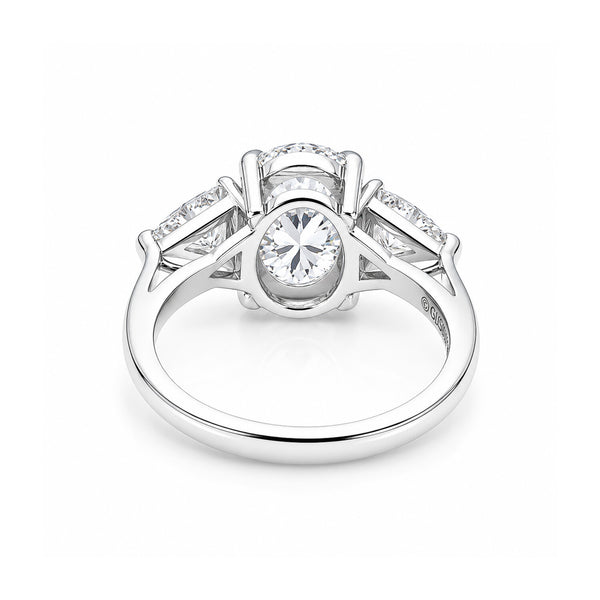 IGI Certified Lab Grown Diamond Oval-Cut Three-Stone Ring — 18K Solid Gold