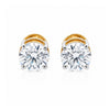 Lab Grown Diamond Accent Round Stud Earrings — Solid 18K Gold