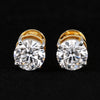 Lab Grown Diamond Accent Round Stud Earrings — Solid 18K Gold
