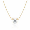 IGI Certified Lab Grown Diamond Round-Cut Solitaire Pendant Necklace — 14K/18K Solid Gold, Adjustable Chain