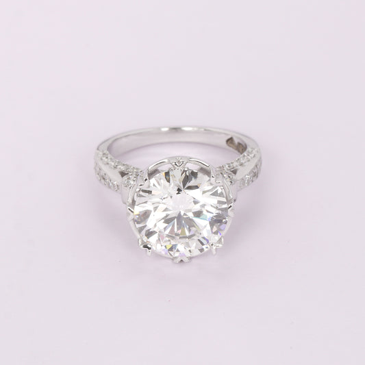 IGI Certified Lab Grown Diamond 1.17ct Round Pavé Halo Cluster Ring — 14K/18K Solid Gold