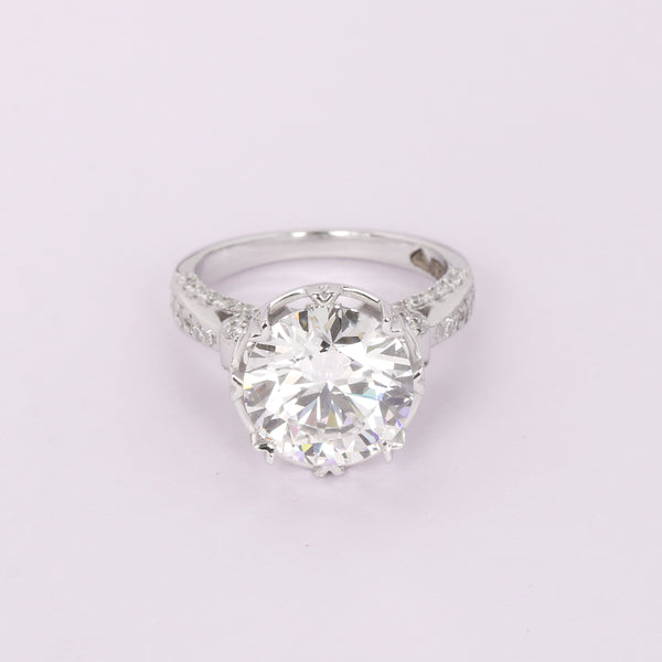IGI Certified Lab Grown Diamond 1.17ct Round Pavé Halo Cluster Ring — 14K/18K Solid Gold