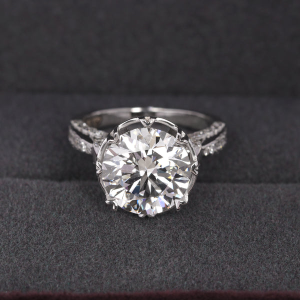 IGI Certified Lab Grown Diamond 1.17ct Round Pavé Halo Cluster Ring — 14K/18K Solid Gold