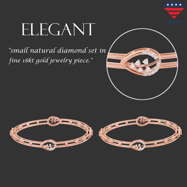 IGI Certified Lab Grown Diamond Pavé Bangle — 18K Solid Gold, 0.88 Carat