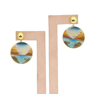 Lab Grown Onyx Pear Earrings — Solid 18K Gold