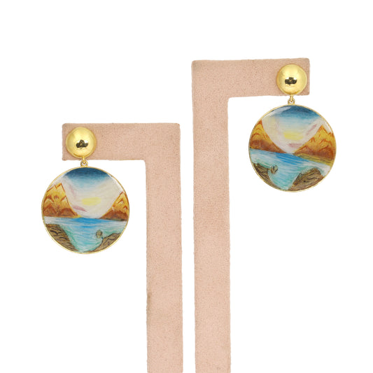 Lab Grown Onyx Pear Earrings — Solid 18K Gold
