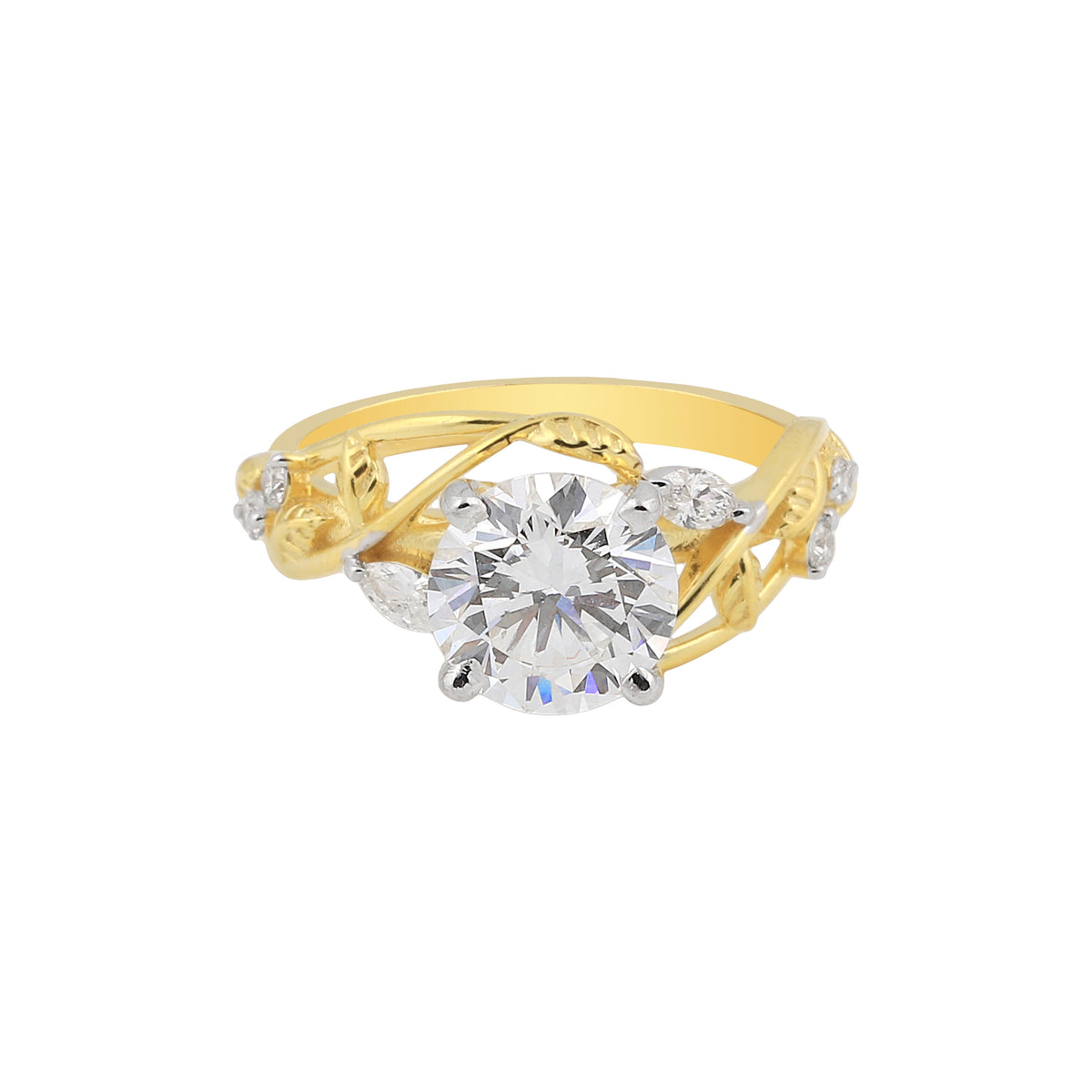 IGI Certified Lab Grown Diamond Round-Cut Halo Ring — 18K Solid Gold