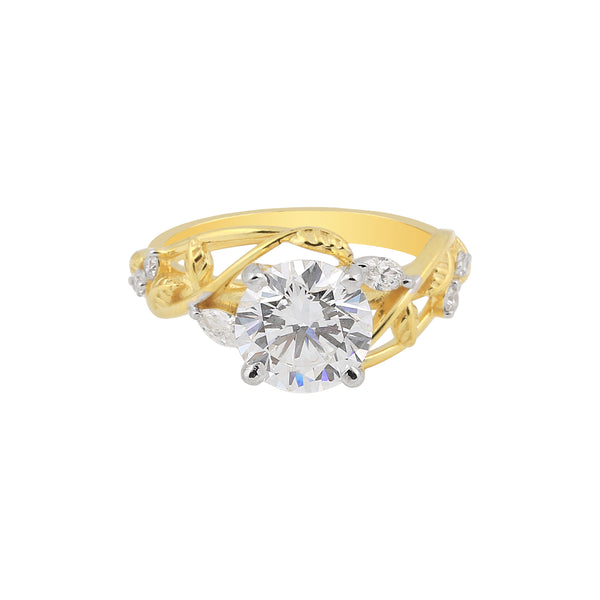 IGI Certified Lab Grown Diamond Round-Cut Halo Ring — 18K Solid Gold