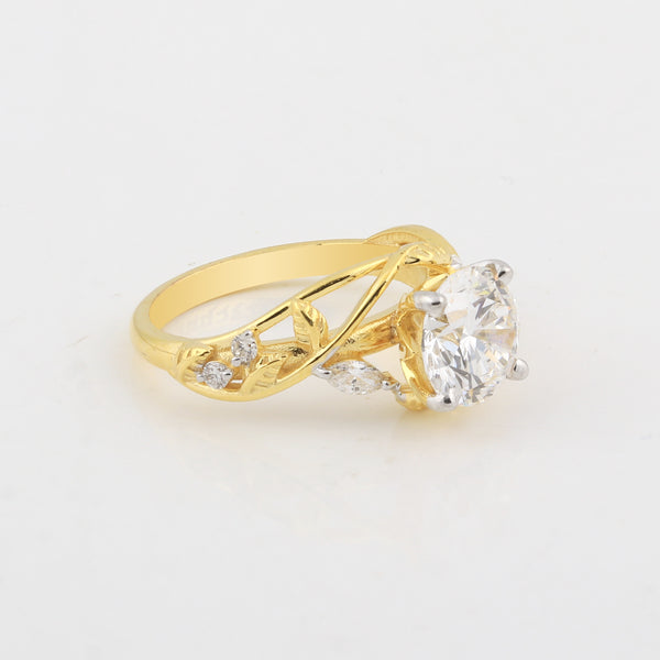 IGI Certified Lab Grown Diamond Round-Cut Halo Ring — 14K/18K Solid Gold