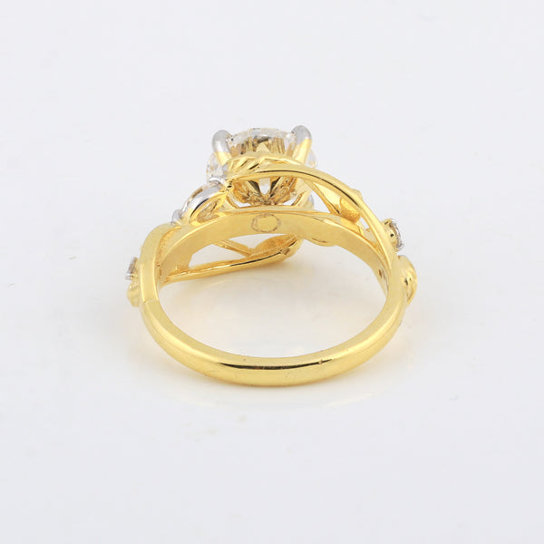 IGI Certified Lab Grown Diamond Round-Cut Halo Ring — 14K/18K Solid Gold