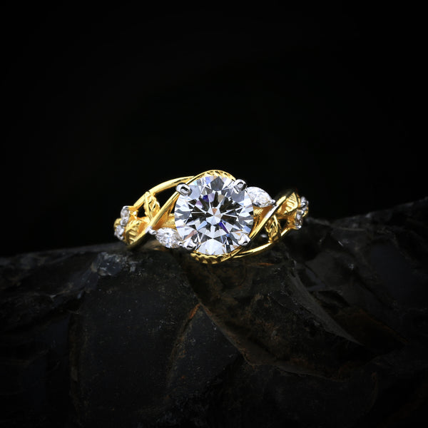 IGI Certified Lab Grown Diamond Round-Cut Halo Ring — 14K/18K Solid Gold