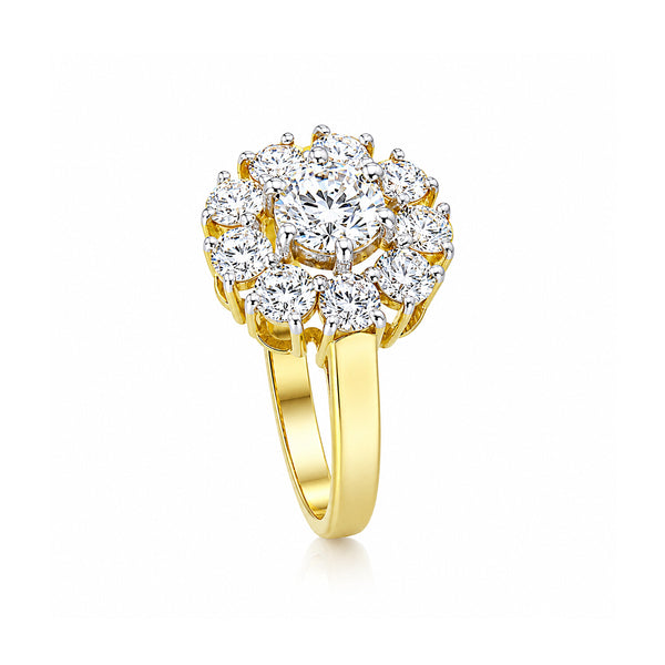 IGI Certified Lab Grown Diamond Round-Cut Halo Ring — 14K/18K Solid Gold