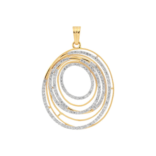 IGI Certified Lab Grown Diamond Round-Cut Micro-Pave Cluster Pendant Necklace — 14K/18K Solid Gold, Adjustable Chain