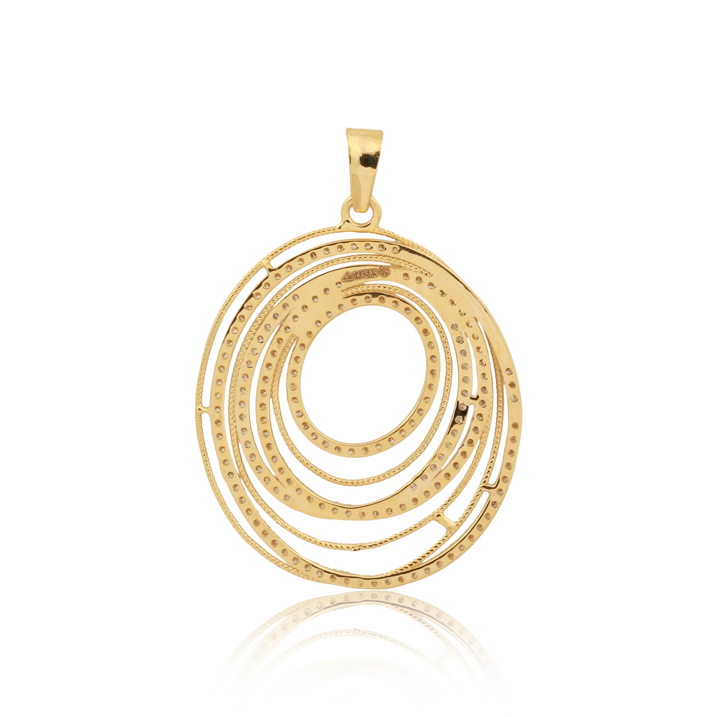 IGI Certified Lab Grown Diamond Round-Cut Micro-Pave Cluster Pendant Necklace — 14K/18K Solid Gold, Adjustable Chain