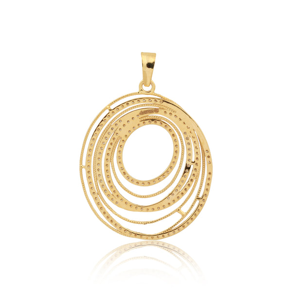 IGI Certified Lab Grown Diamond Round-Cut Micro-Pave Cluster Pendant Necklace — 14K/18K Solid Gold, Adjustable Chain