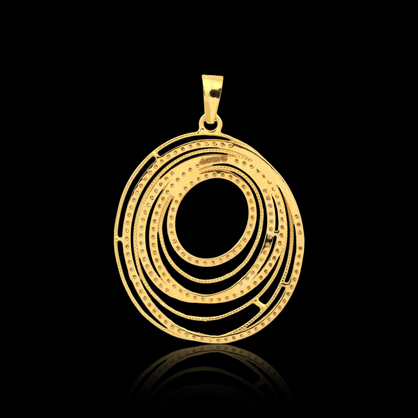 IGI Certified Lab Grown Diamond Round-Cut Micro-Pave Cluster Pendant Necklace — 14K/18K Solid Gold, Adjustable Chain