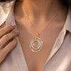 IGI Certified Lab Grown Diamond Round-Cut Micro-Pave Cluster Pendant Necklace — 14K/18K Solid Gold, Adjustable Chain