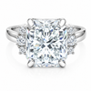 Certified 4.45ct VS1 Radiant White Moissanite Ring Fine Jewelry 18K Gold Plated