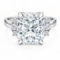 Certified 4.45ct VS1 Radiant White Moissanite Ring Fine Jewelry 18K Gold Plated