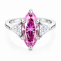 2.7ct VVS1 Pink Moissanite Ring Certified Gift Idea For Her 18K Gold Plated
