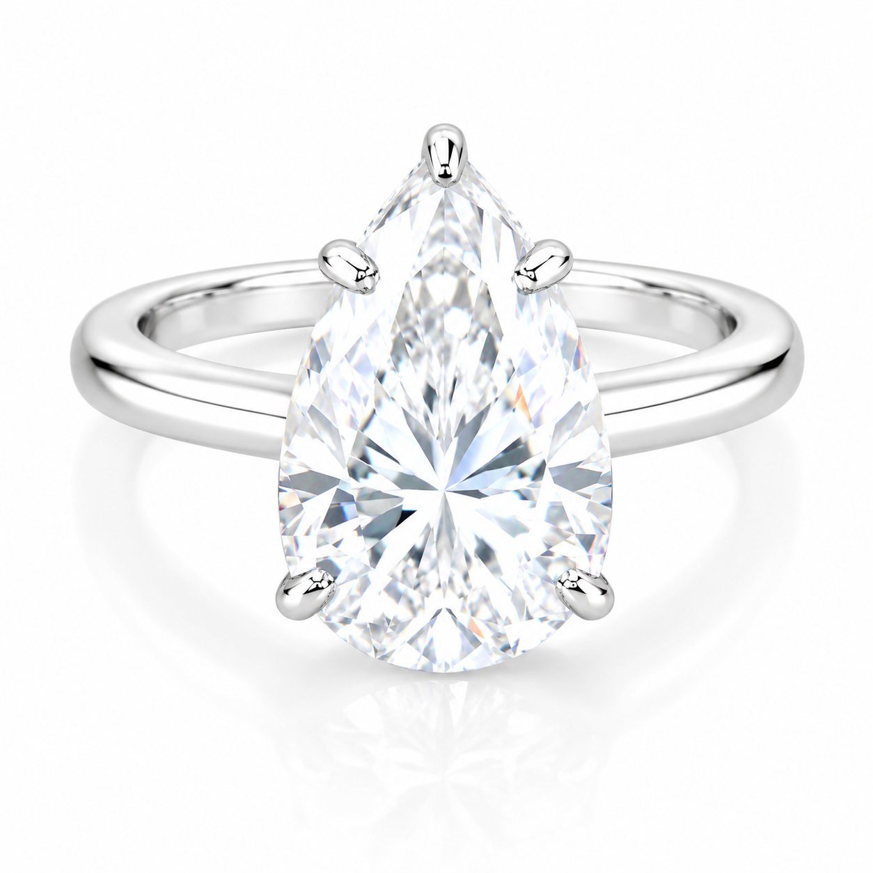 5.5ct VS1 White Moissanite Ring Certified Gift For Women 18K Gold Plated