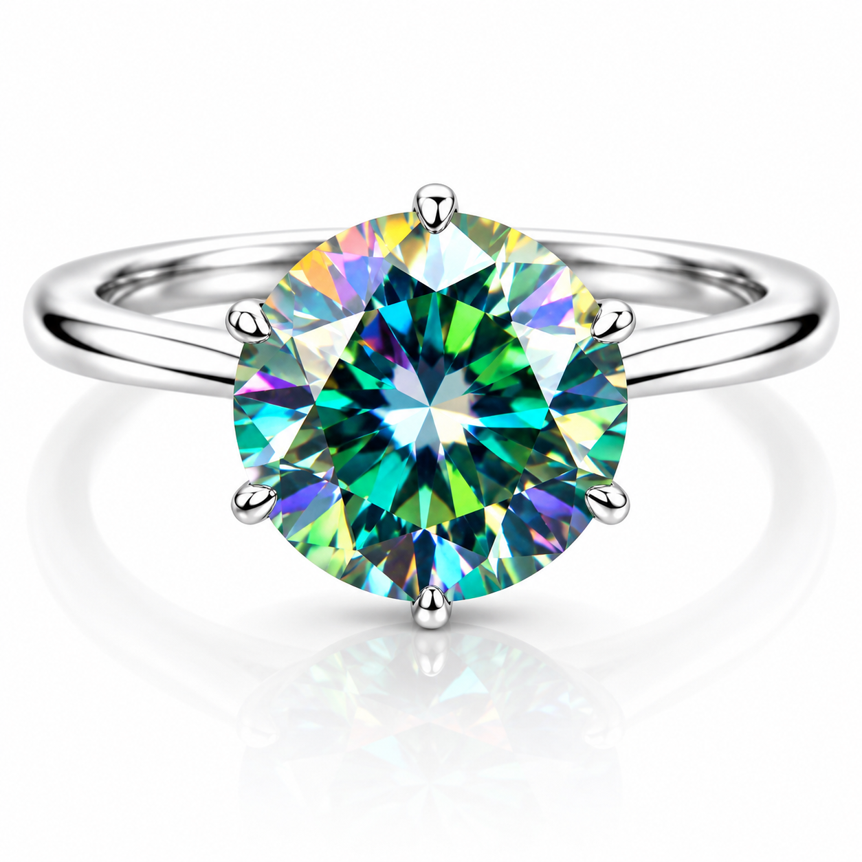 5.50ct Blue Moissanite Ring VS1 Certified Birthday Gift 18K Gold Plated