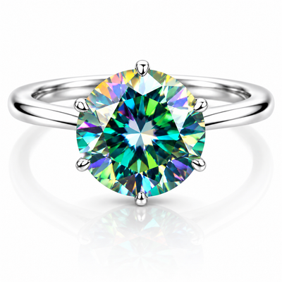 5.50ct Blue Moissanite Ring VS1 Certified Birthday Gift 18K Gold Plated