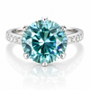 3.80ct VS1 Blue Moissanite Ring Certified Birthday Gift 18K Gold Plated