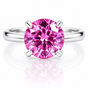 1.2ct Certified VVS1 Pink Moissanite Solitaire Ring For Women 18K Gold Plated Verme 18K Gold Plated