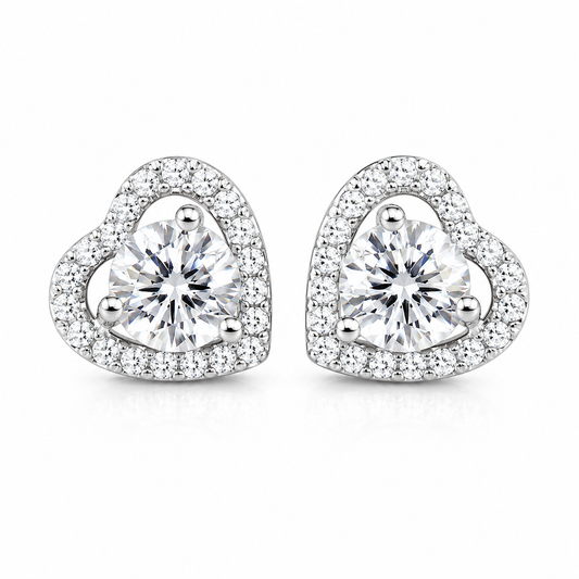 5.30 ct DEW Round White Moissanite Stud Earrings Gold Vermeil