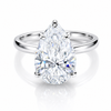 8.35 ct DEW White Moissanite Pear Solitaire Ring - 18K Gold Vermeil on 925 Sterling Silver