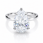 8.35 ct DEW White Moissanite Pear Solitaire Ring - 18K Gold Vermeil on 925 Sterling Silver