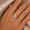 8.35 ct DEW White Moissanite Pear Solitaire Ring - 18K Gold Vermeil on 925 Sterling Silver