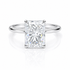 6.2ct DEW White Moissanite Radiant Solitaire Ring