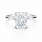 6.2ct DEW White Moissanite Radiant Solitaire Ring